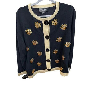 Terazzo Women's black cardigan Sweater Size 1XL